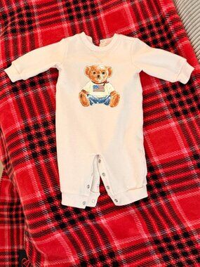 Baby Teddy bear romper long sleeve onesie soft and cozy
